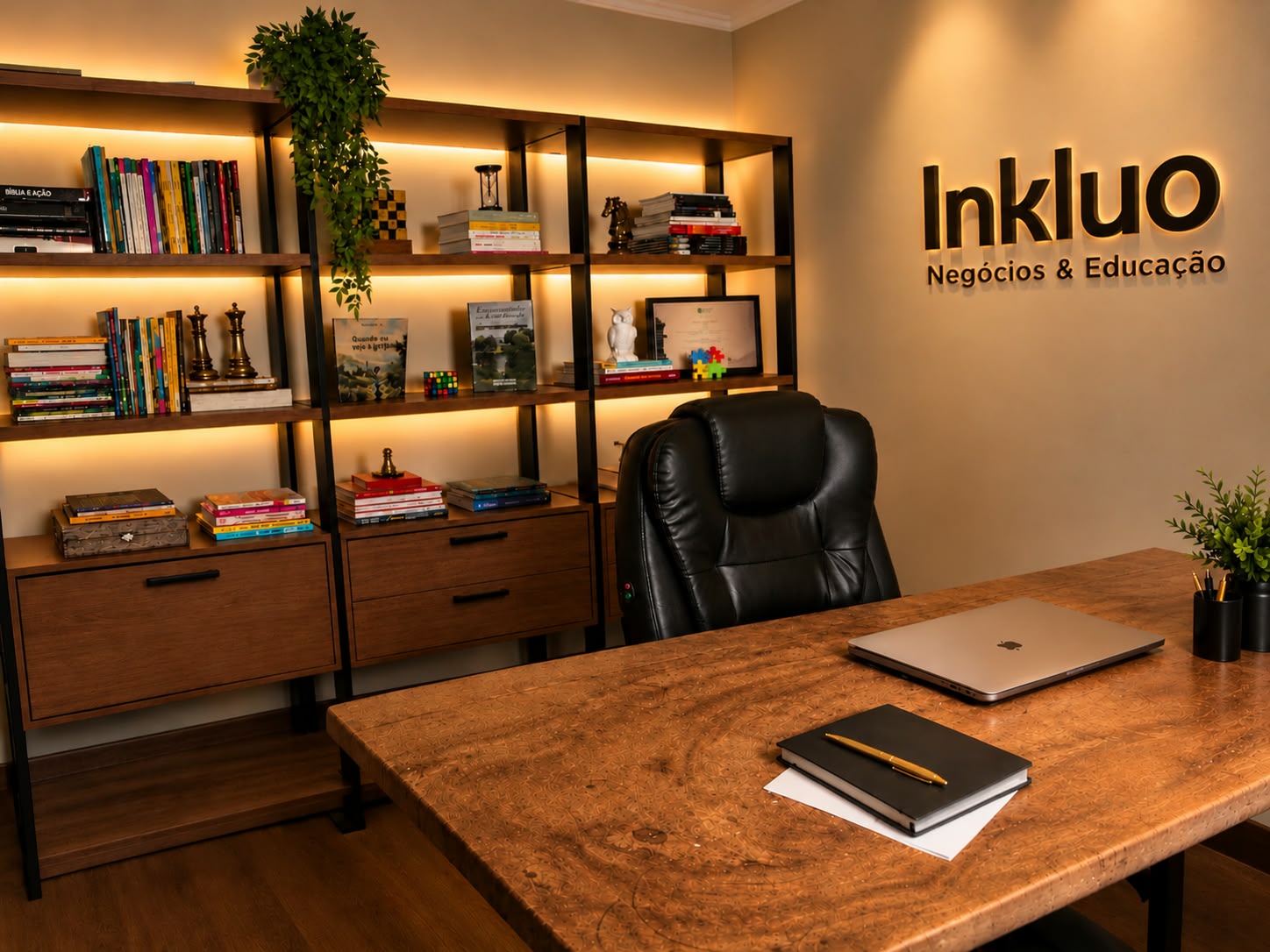 Escritório da Inkluo Negócios, ambiente das reuniões online